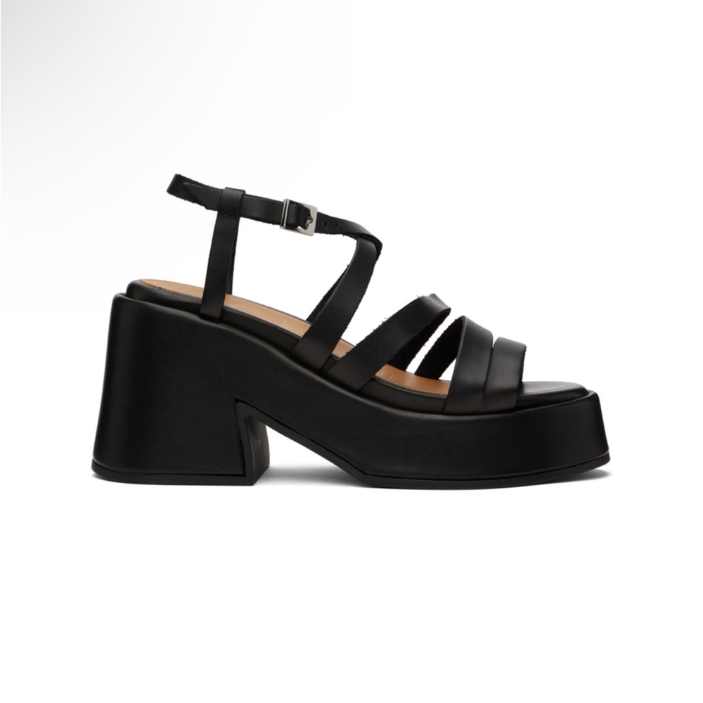 GANNI Black Chunky Heeled Sandals
